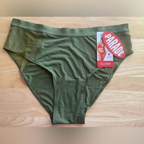 Olive Green Seamless Panties with Stretchy Comfort - Picture 3 of 3
